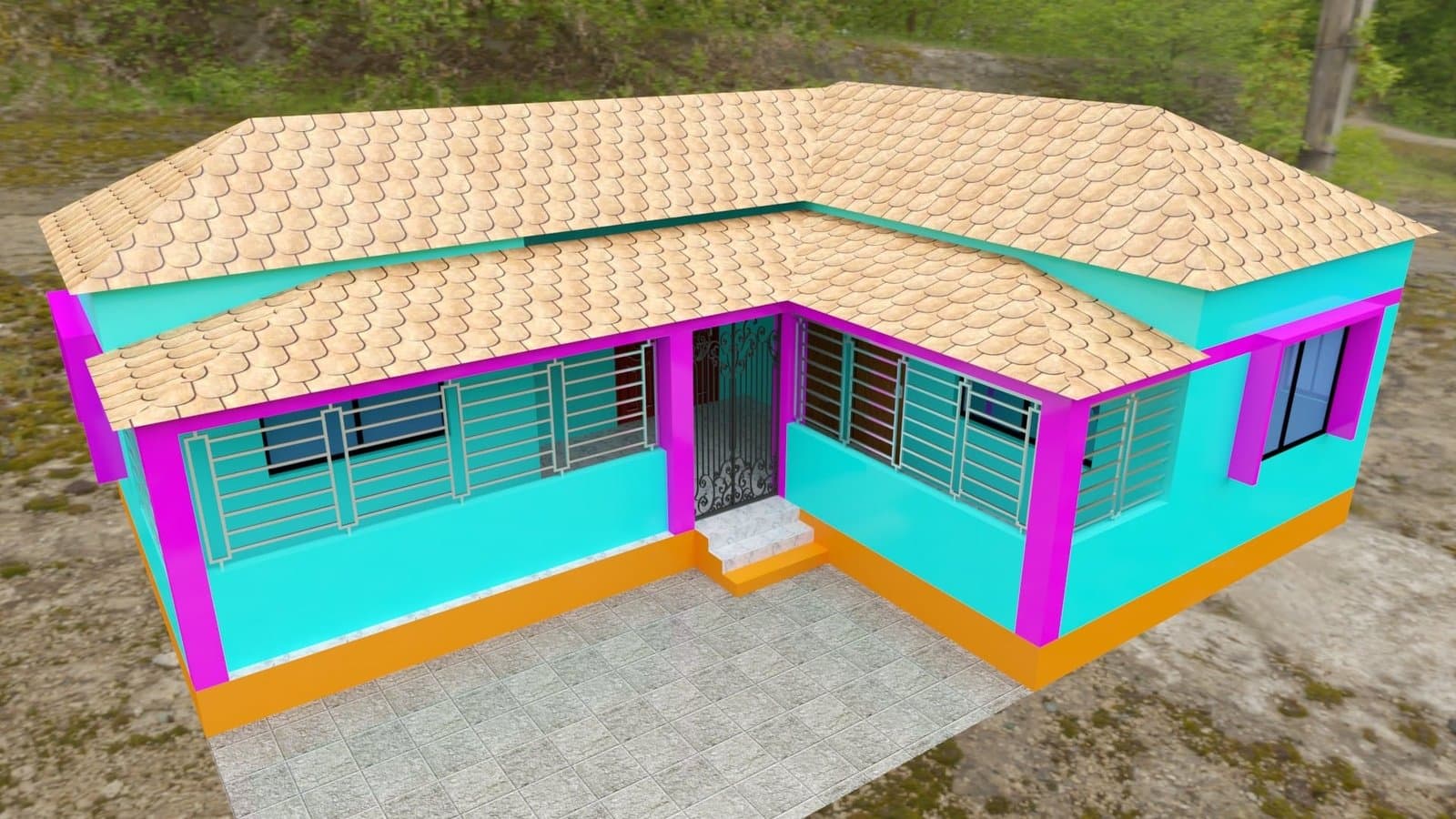 Tin shed house design in bangladesh | এল শেপ টিনের বাড়ির ডিজাইন 3