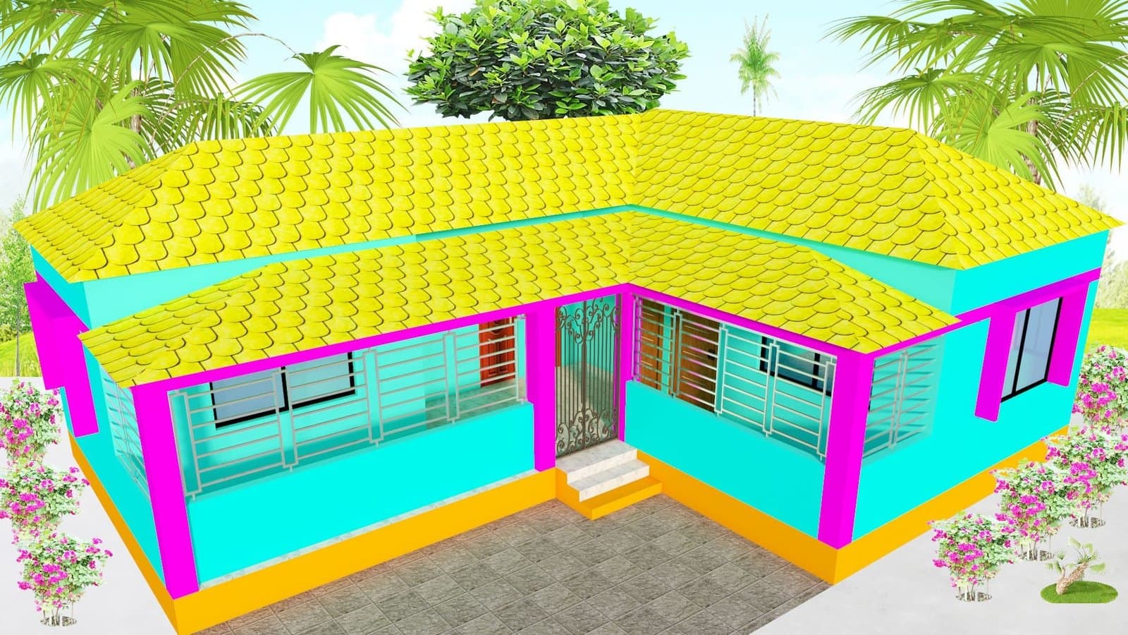 Tin shed house design in bangladesh | এল শেপ টিনের বাড়ির ডিজাইন 4