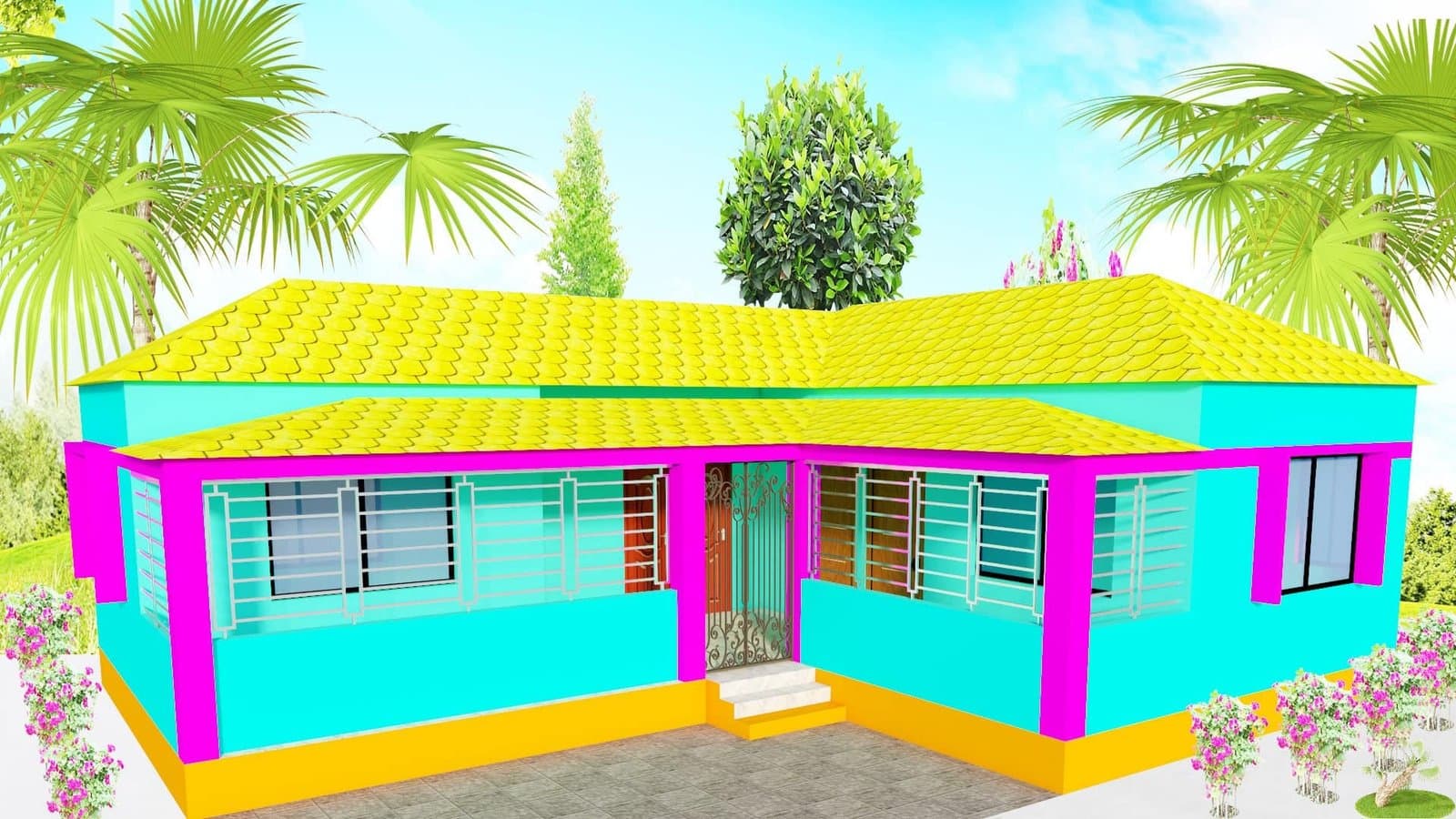 Tin shed house design in bangladesh | এল শেপ টিনের বাড়ির ডিজাইন 5