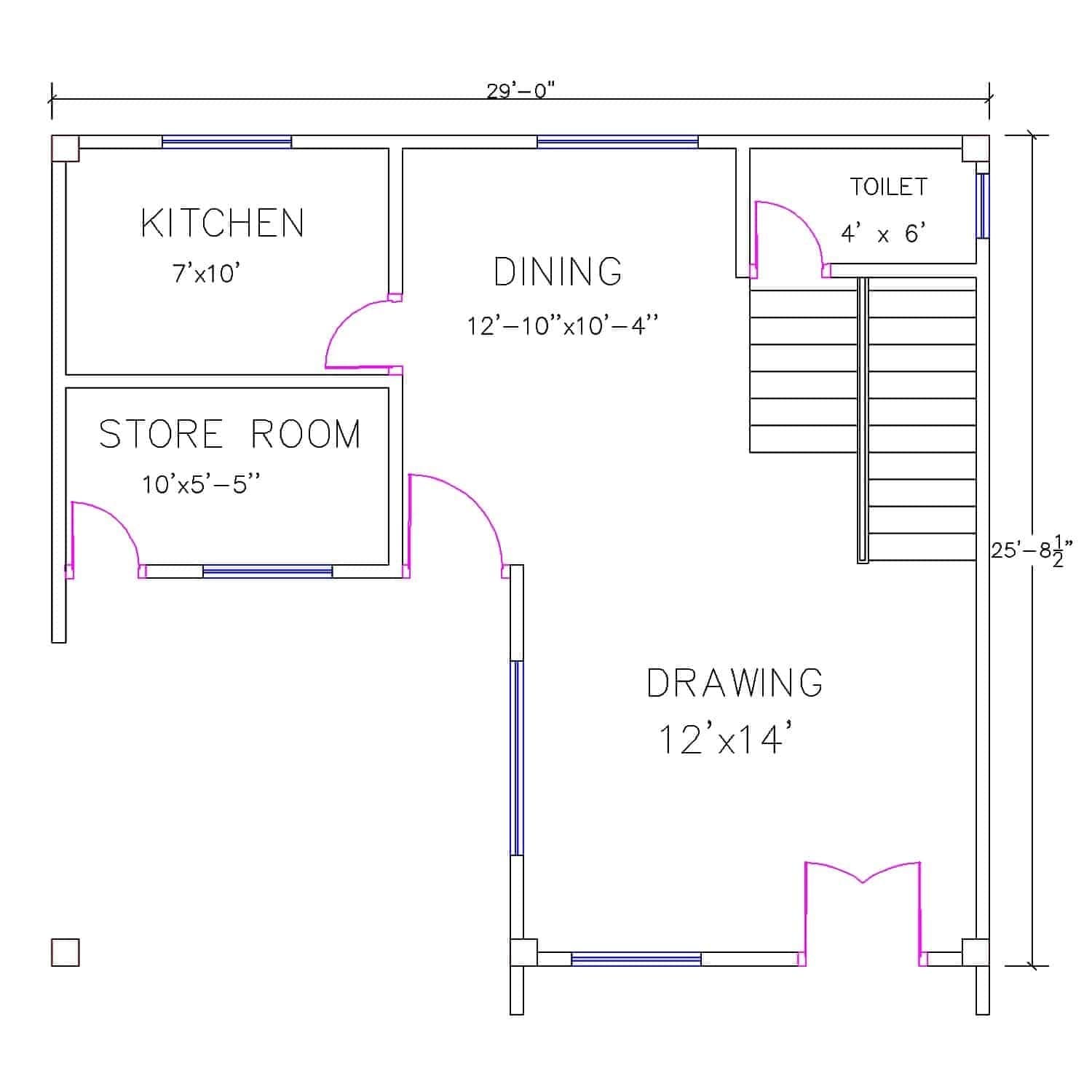 3 bedroom duplex house design | ৩ রুমের ডুপ্লেক্স বাড়ির নকশা 5
