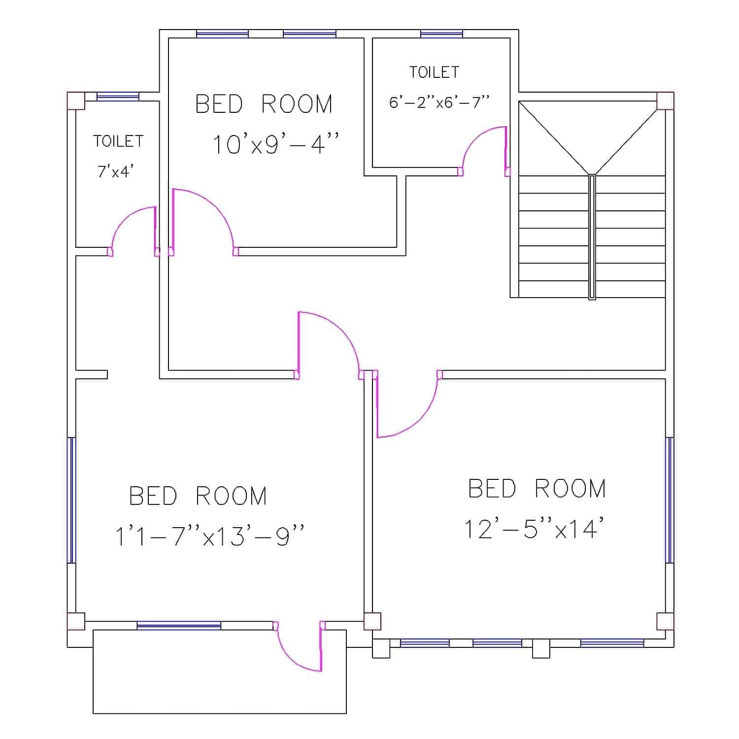 3 bedroom duplex house design | ৩ রুমের ডুপ্লেক্স বাড়ির নকশা 6