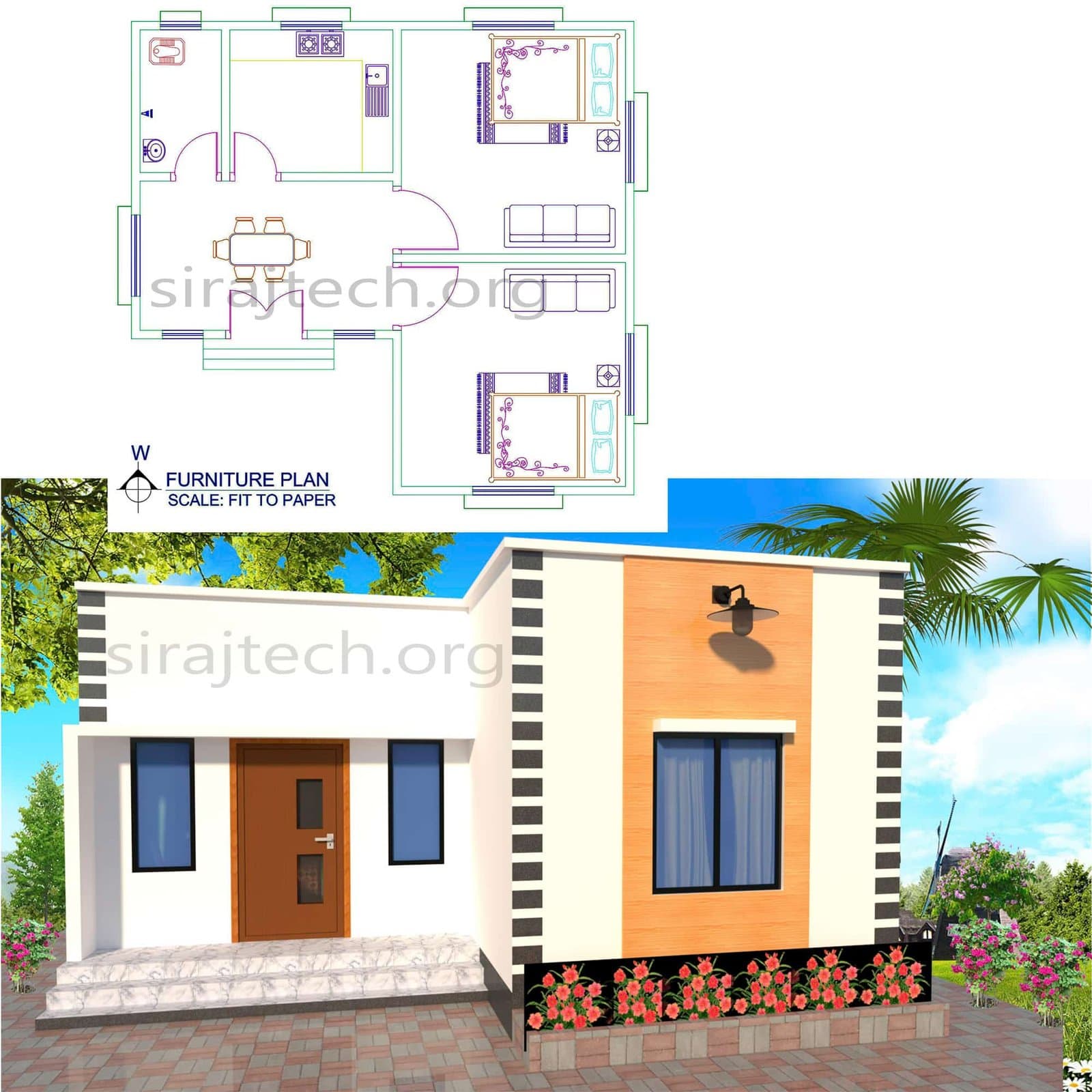 Tin roof house design - গ্রামে ছোট বাড়ির পরিকল্পনা