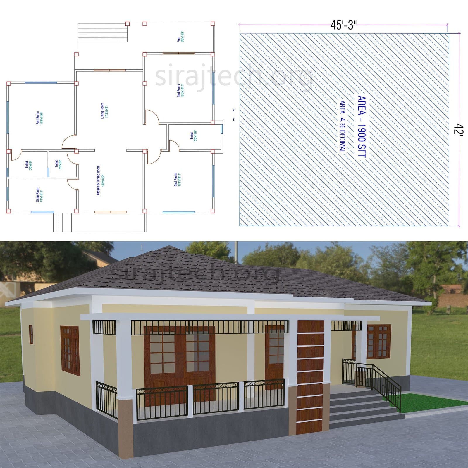 Tiny house ideas - ৩ রুমের বাড়ির ডিজাইন 3