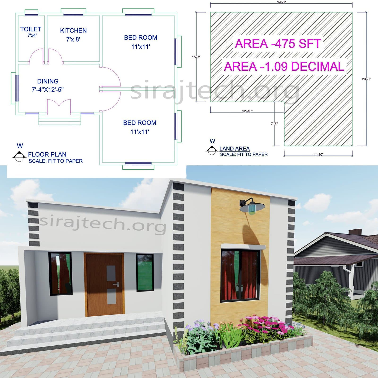Tin roof house design - গ্রামে ছোট বাড়ির পরিকল্পনা 3