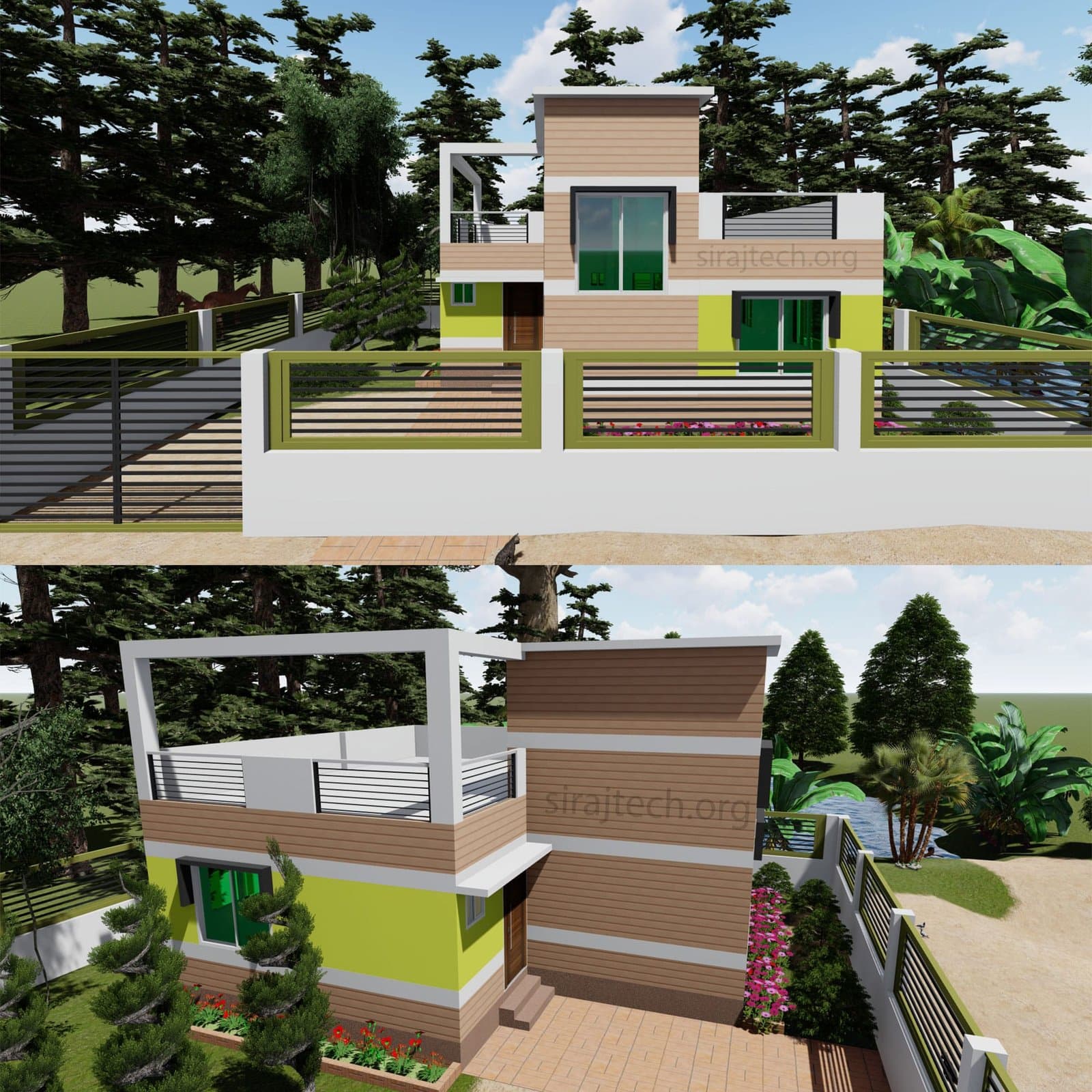 Luxury single story house plans - কম বাজেট আধুনিক বাড়ি 4