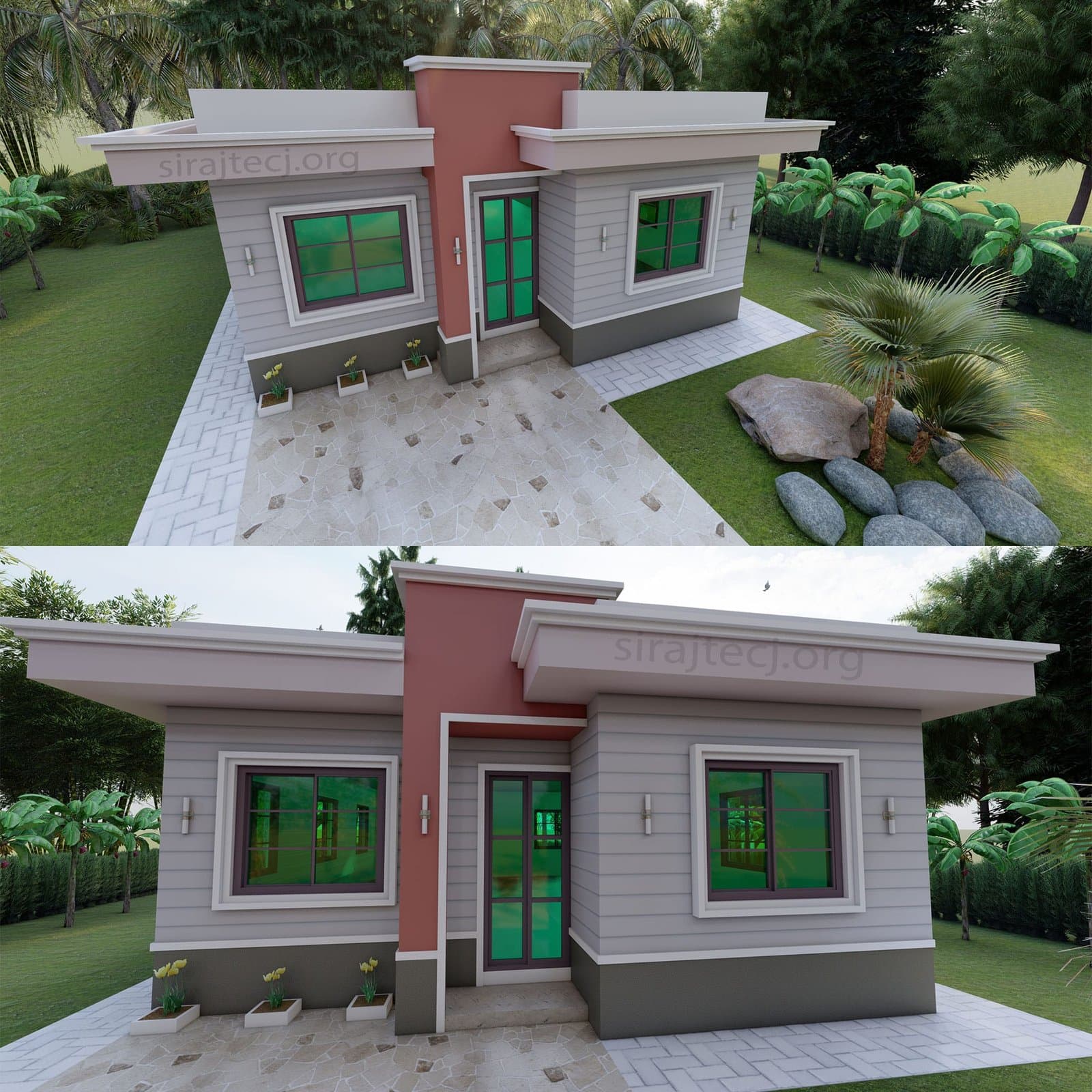 3 bedroom building plan - ৩ রুমের বাড়ির ডিজাইন 4