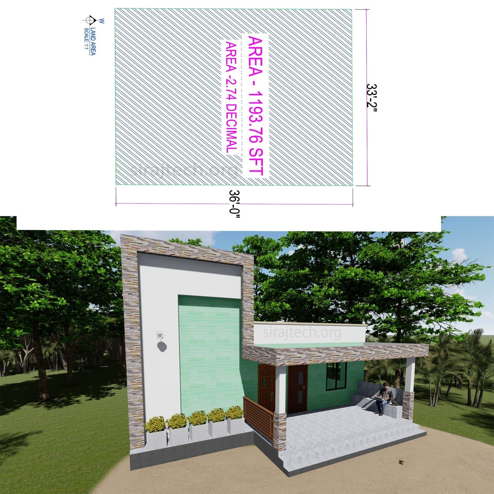 3 bhk modern house design - সবচেয়ে কম খরচে বাড়ির নকশা 4
