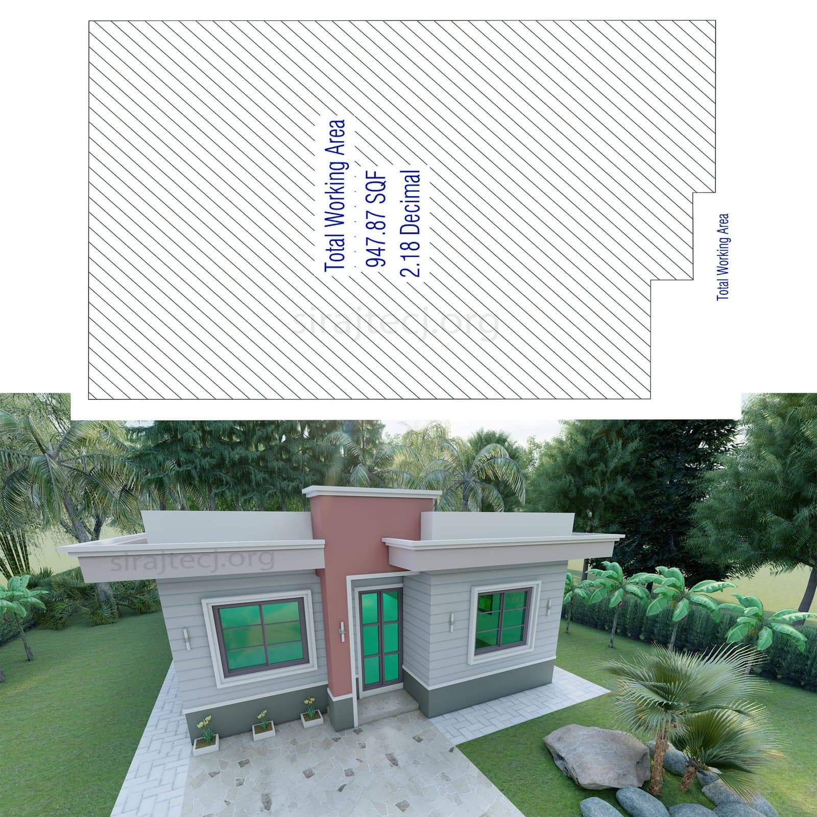 3 bedroom building plan - ৩ রুমের বাড়ির ডিজাইন 3