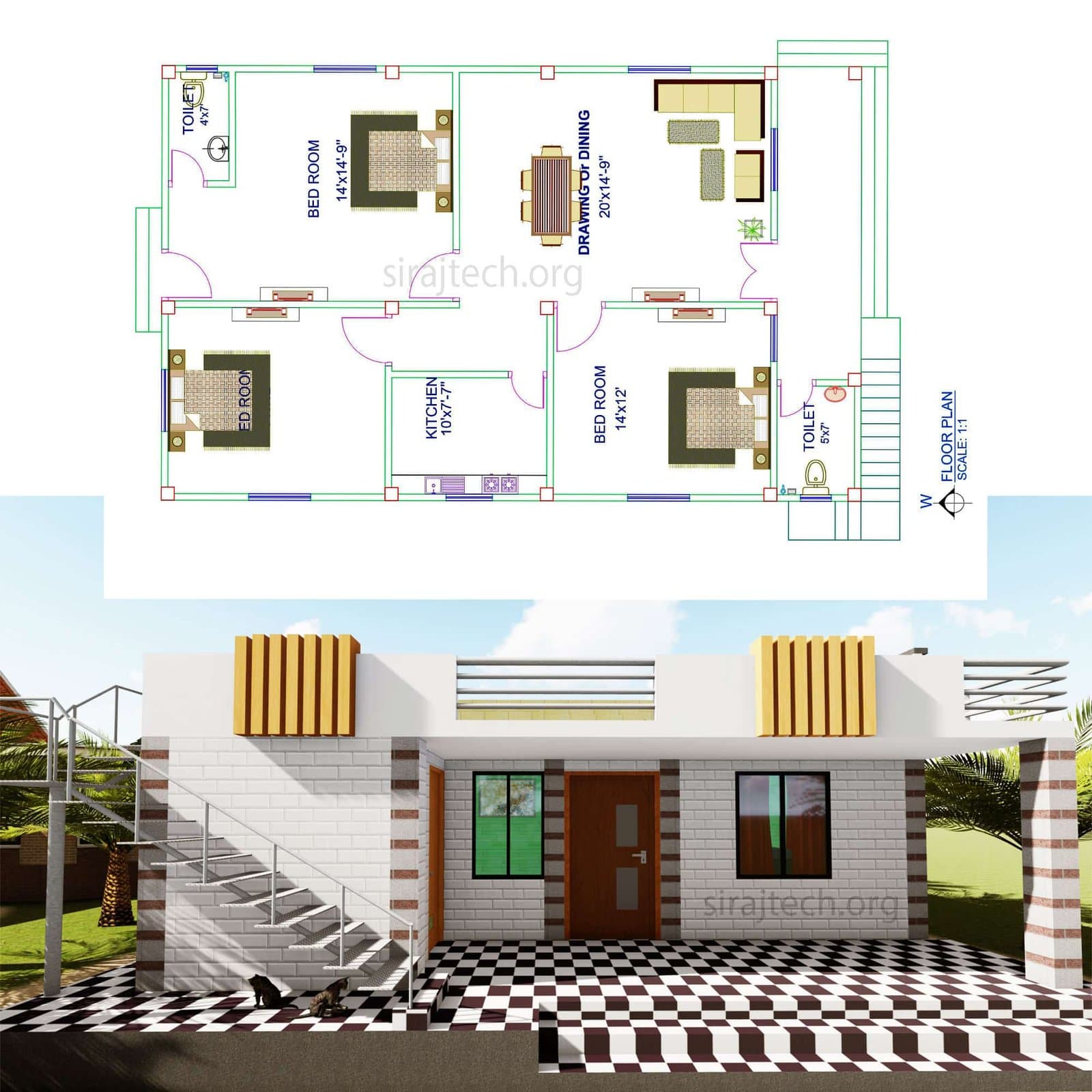 One Storey House Plan | Affordable One Story Home Design Services 6