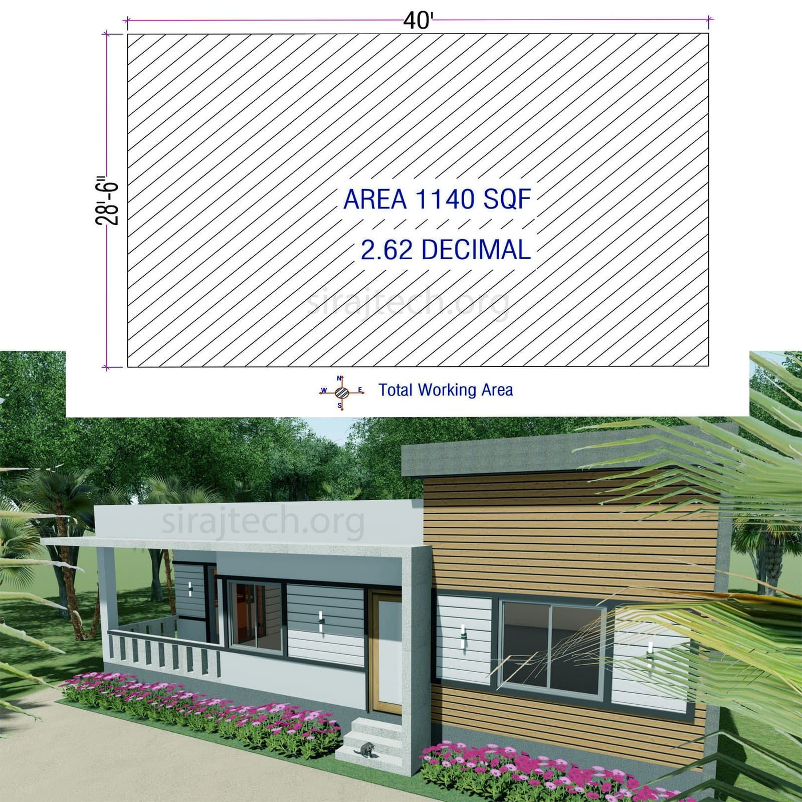 Modern small house plans - একতলা পাকা বাড়ির ডিজাইন 4