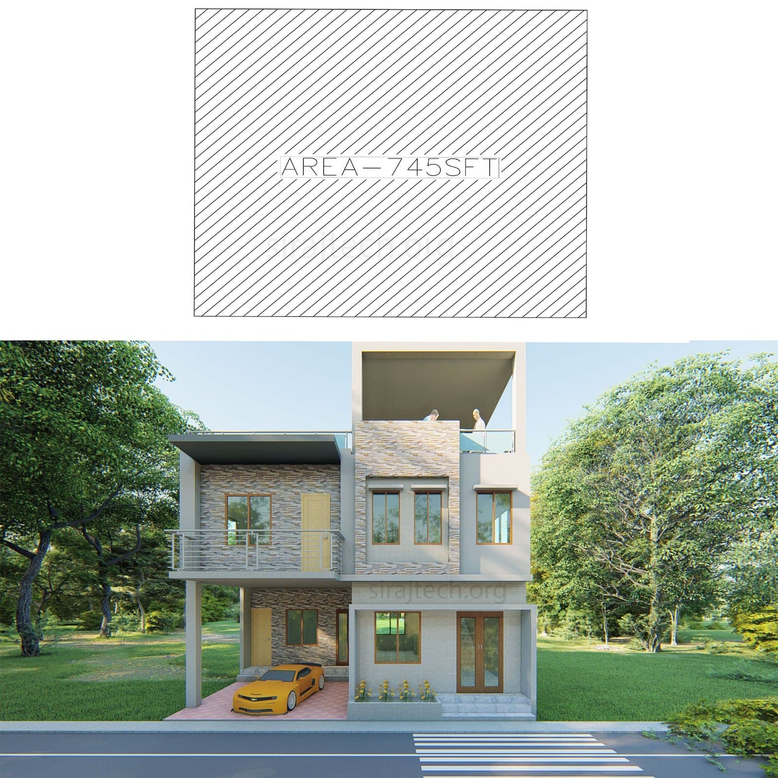 Two storey duplex house design | ডুপ্লেক্স বাড়ির ডিজাইন 3