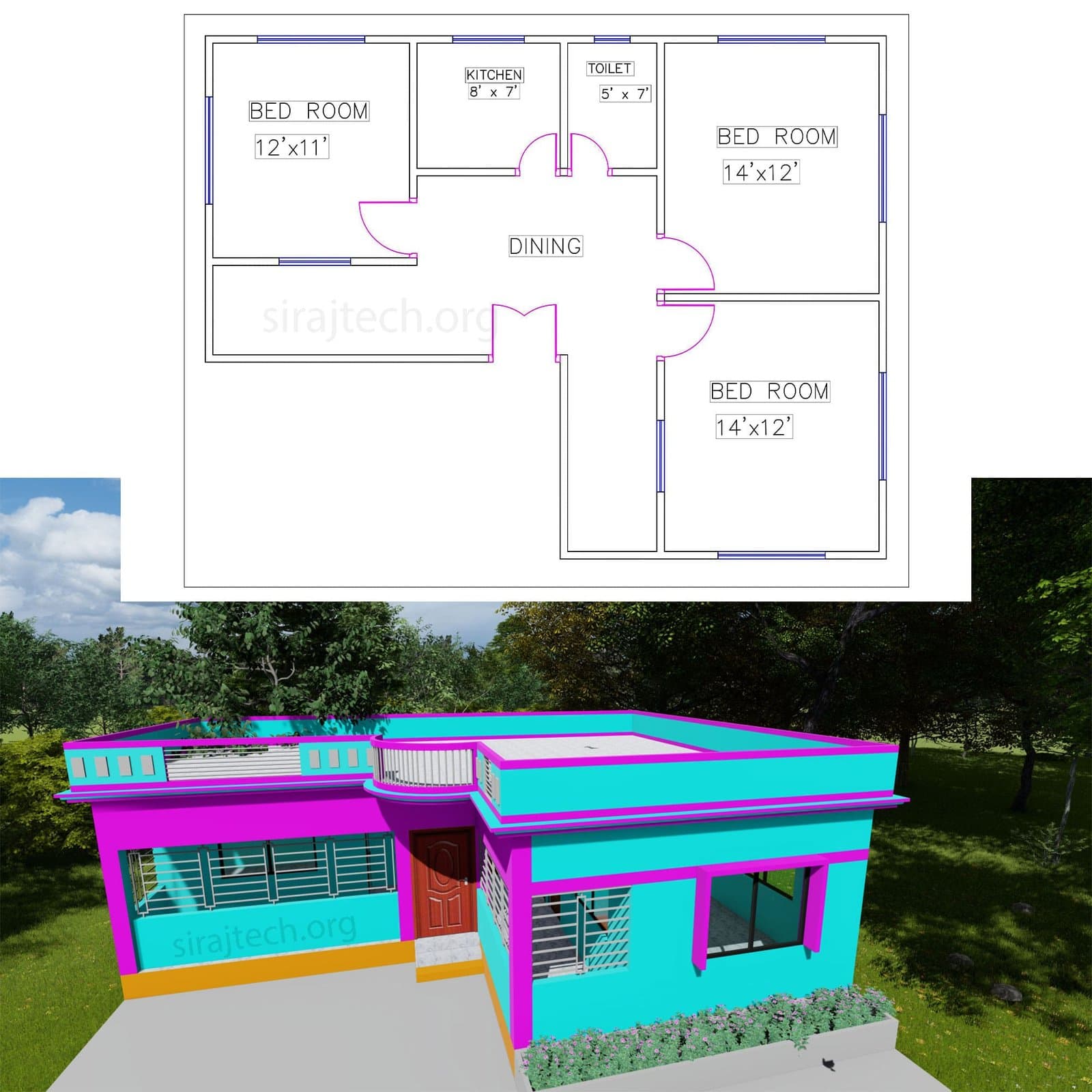 One Storey House Plan | Affordable One Story Home Design Services 3