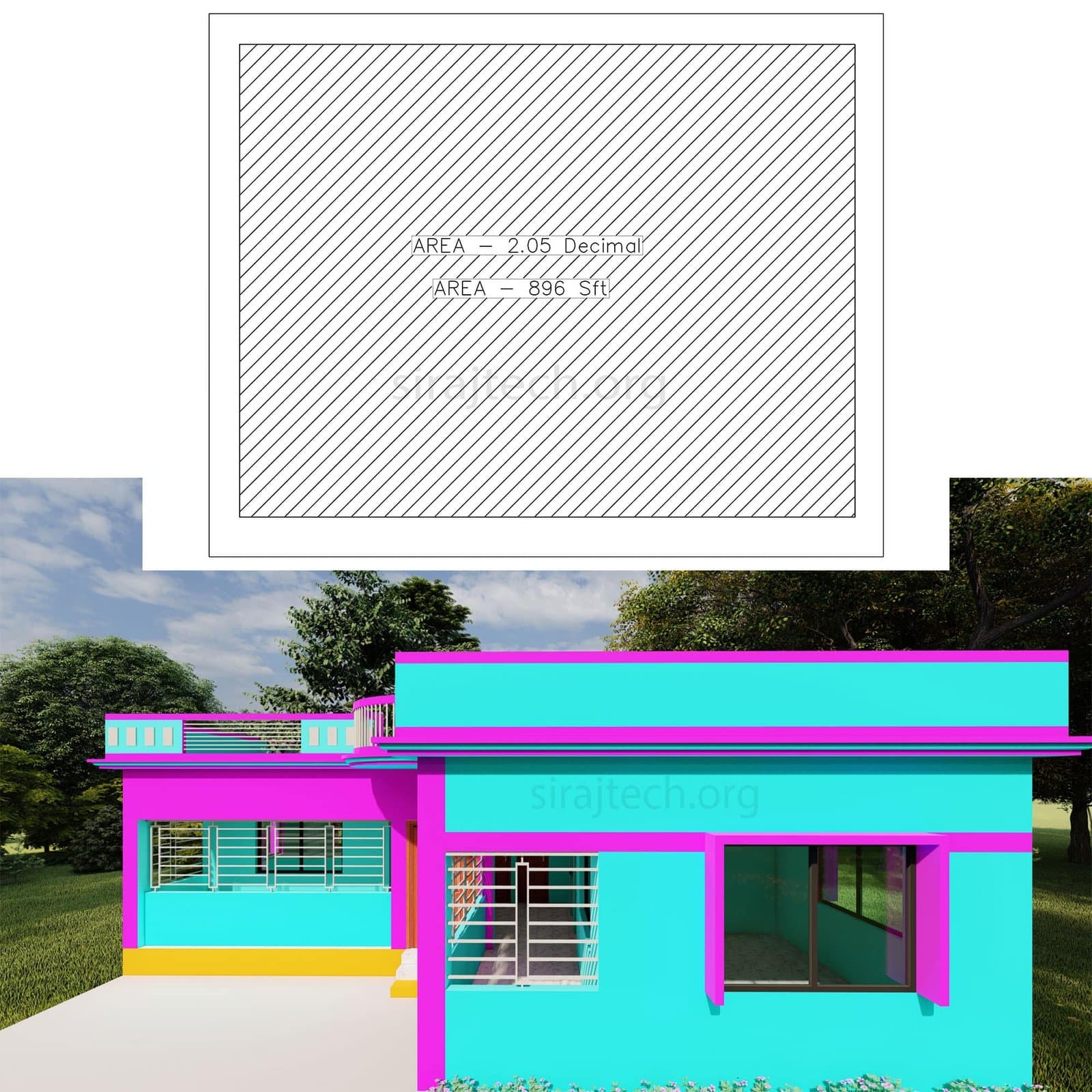 L type house front design - এল শেপ বাড়ির ডিজাইন 2
