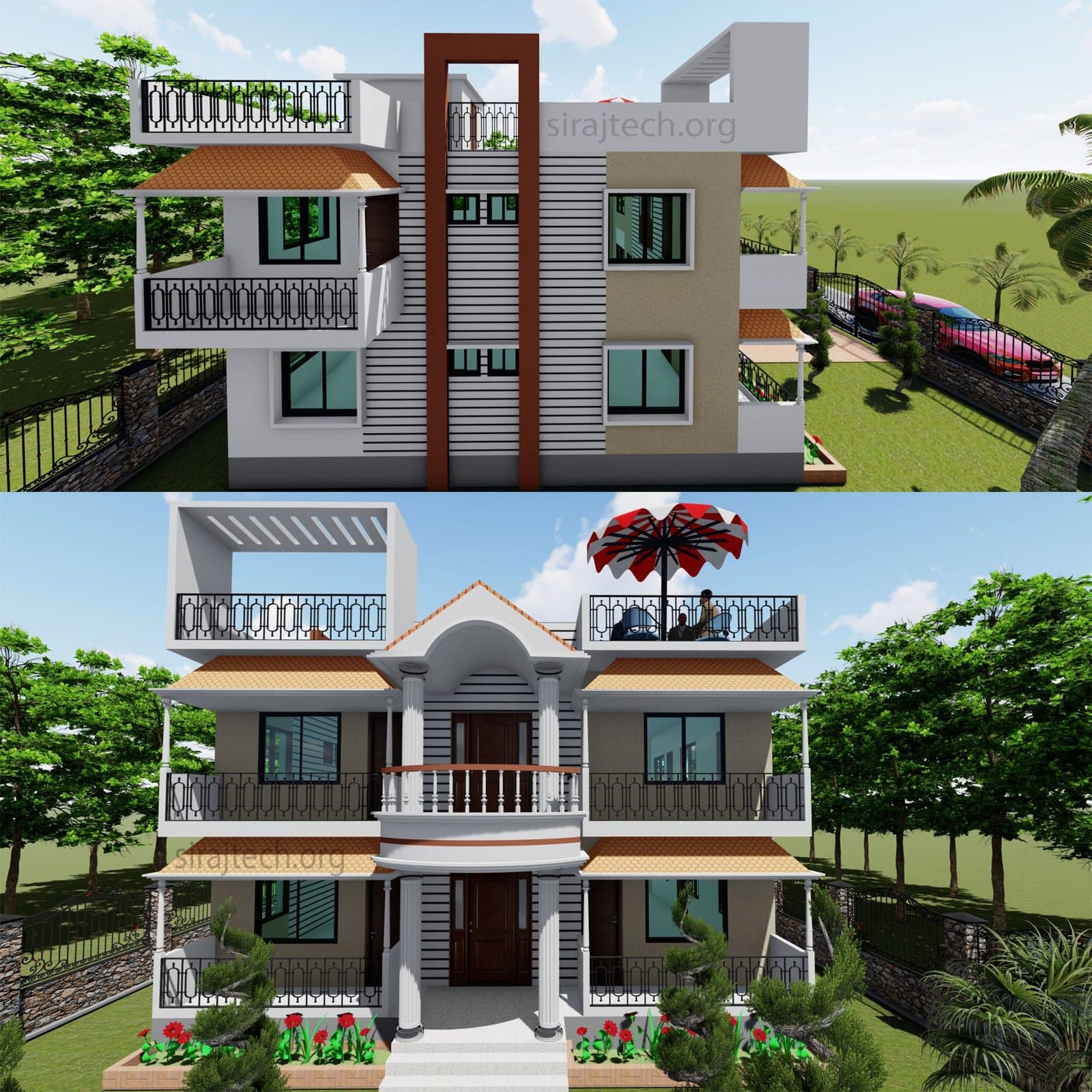 3bhk duplex house plan - কম খরচে ডুপ্লেক্স হাউস ডিজাইন 5