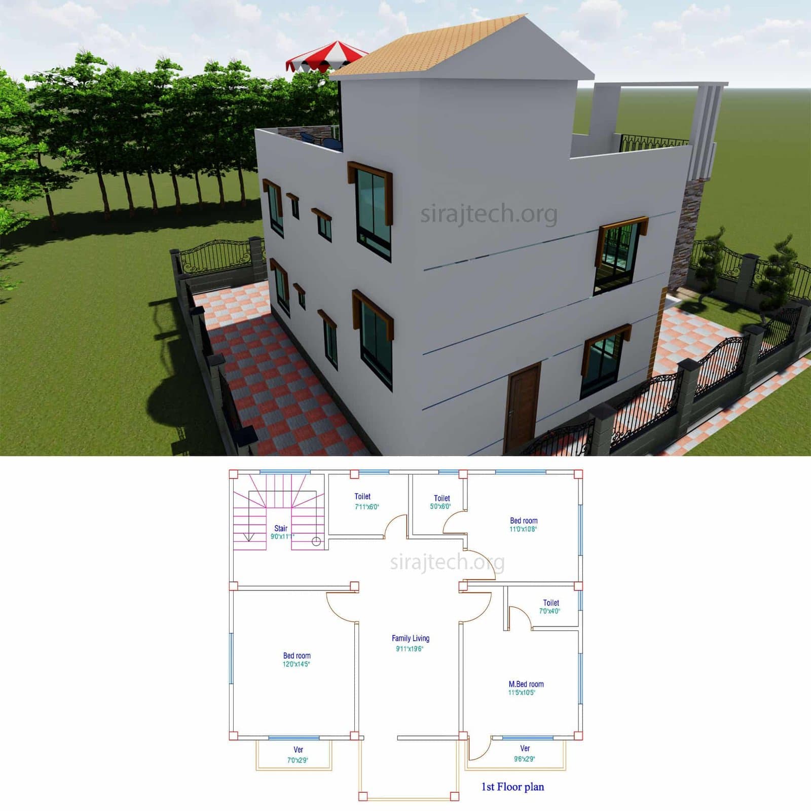 Duplex house design ideas - ডুপ্লেক্স বাড়ির প্লান 4