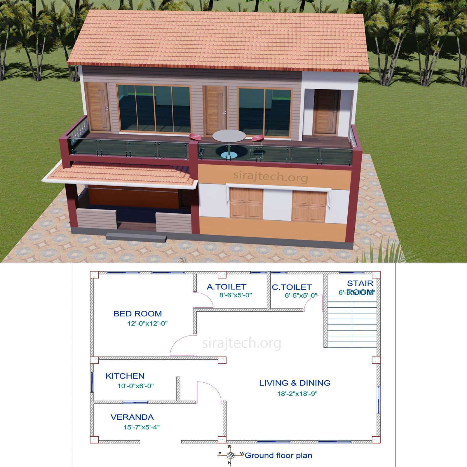 Duplex small house design - কম খরচে ডুপ্লেক্স বাড়ির ডিজাইন 3