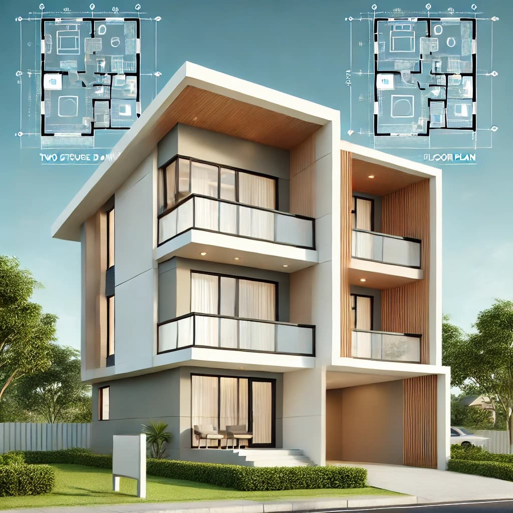 Duplex House Plan - Two Storey House Design | দোতলা বাড়ি