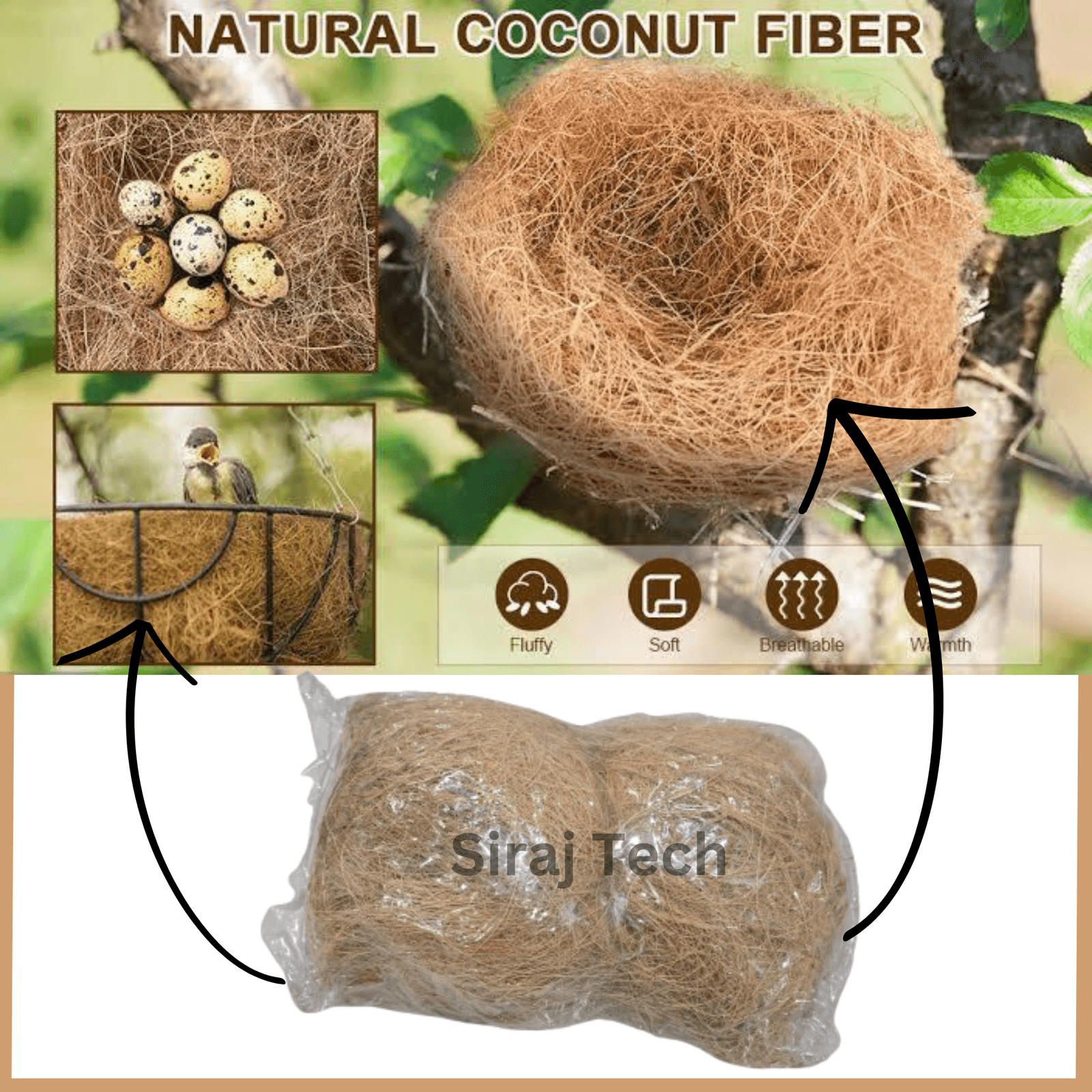 Nesting Material - Coconut Fibre Nesting Material For Bird