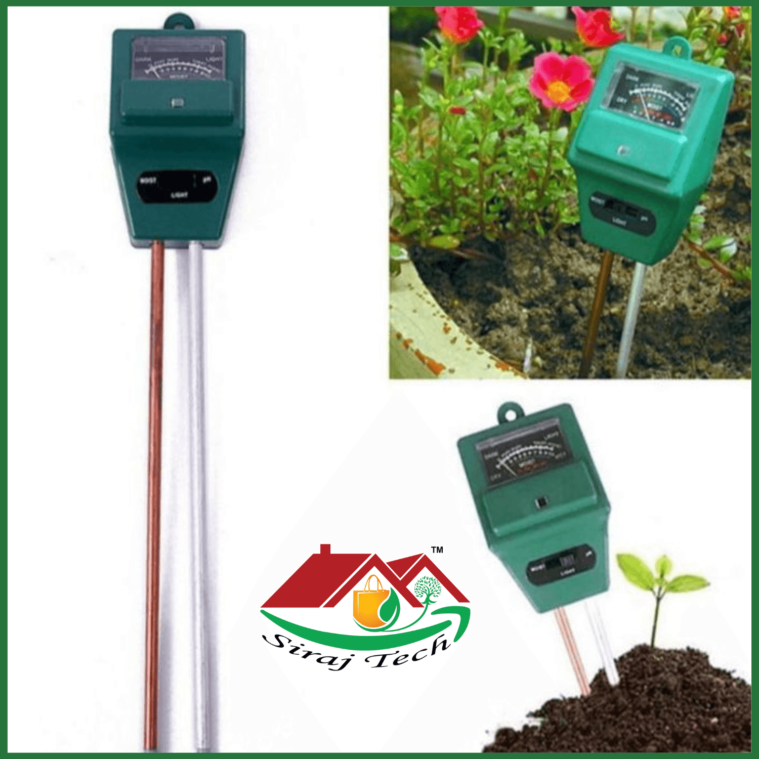 3 in 1 Soil Meter Price in BD | মাটির pH, আর্দ্রতা ও আলো মাপার যন্ত্র - Analog 3 way Soil Meter 2