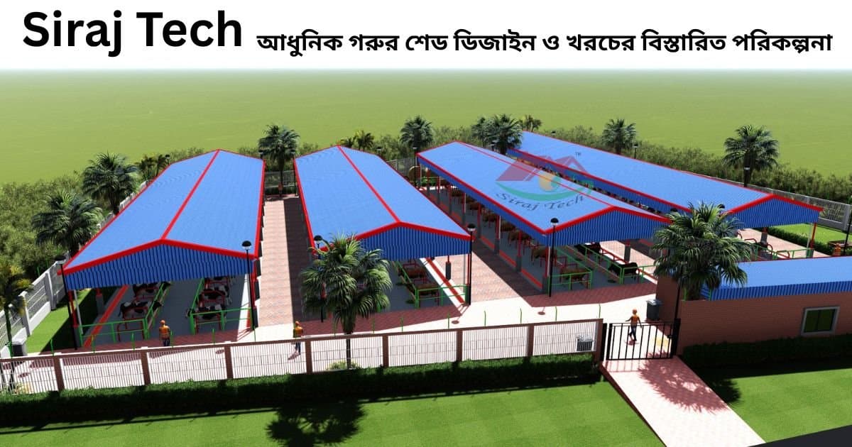 Dairy Farm Design - আধুনিক গরুর শেড ডিজাইন ও খরচের বিস্তারিত পরিকল্পনা