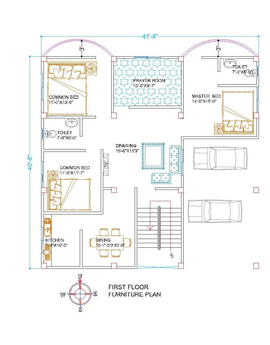 3bhk Small house design and plan