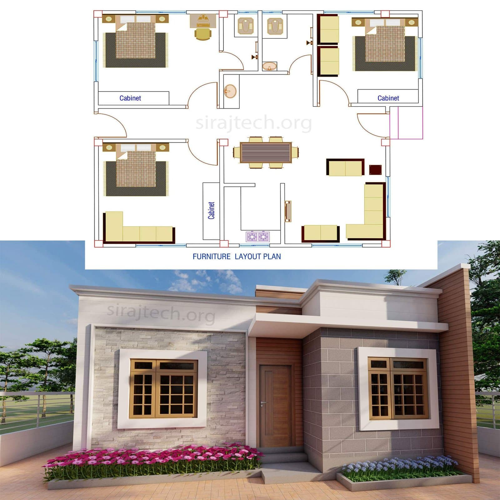 3 room home design in village | অল্প জায়গায় একতলা বাড়ি