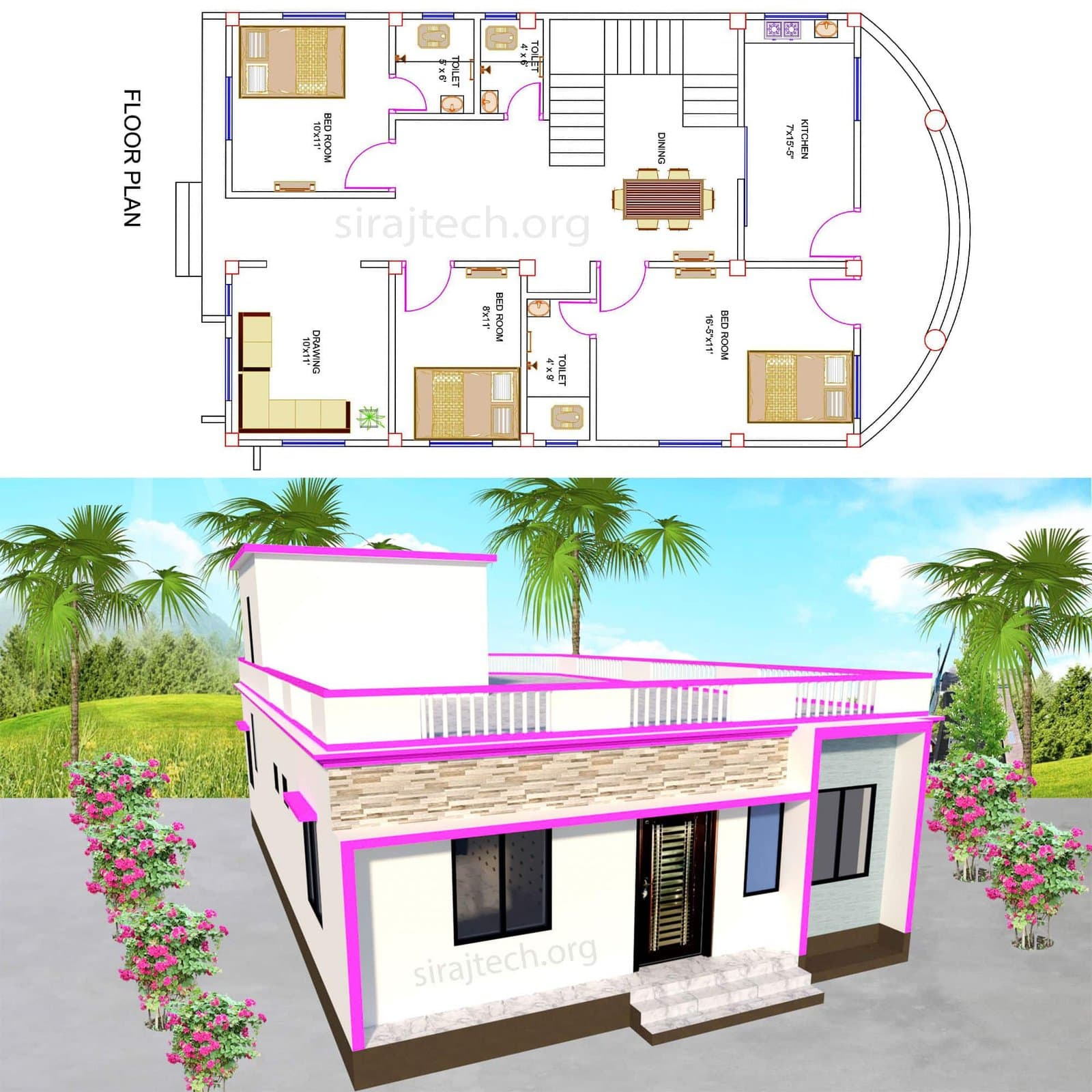 New model house plan - স্বপ্নের বাড়ির ডিজাইন