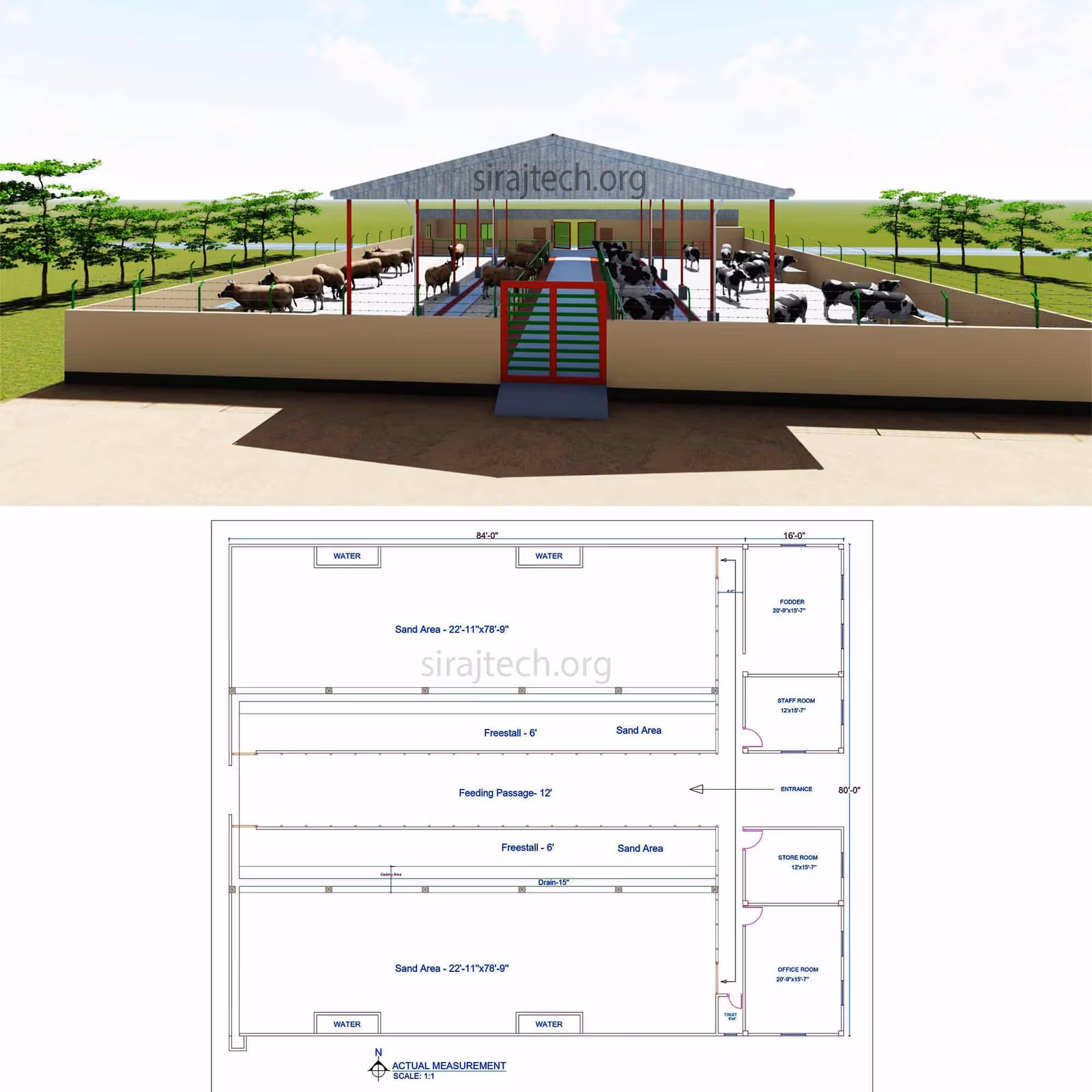 Small dairy farm design - আধুনিক গরুর শেড ডিজাইন