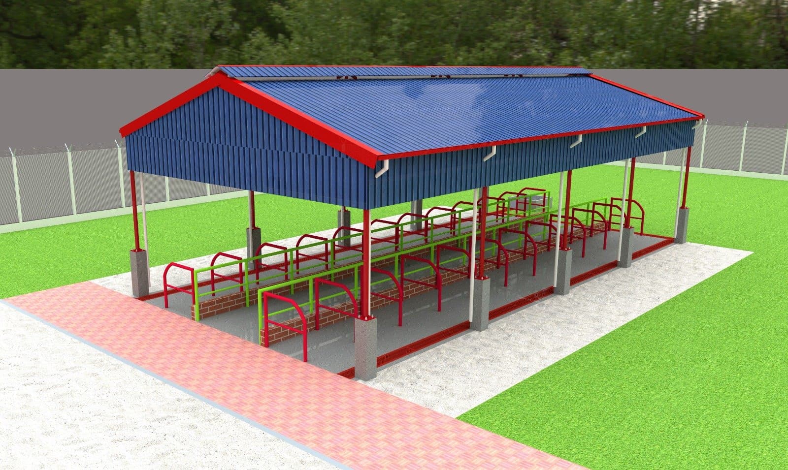 Medium Cattle Sheds Design - Dairy Farm Plan - মাঝারি গরুর শেড বা ডেইরি ফার্ম ডিজাইন