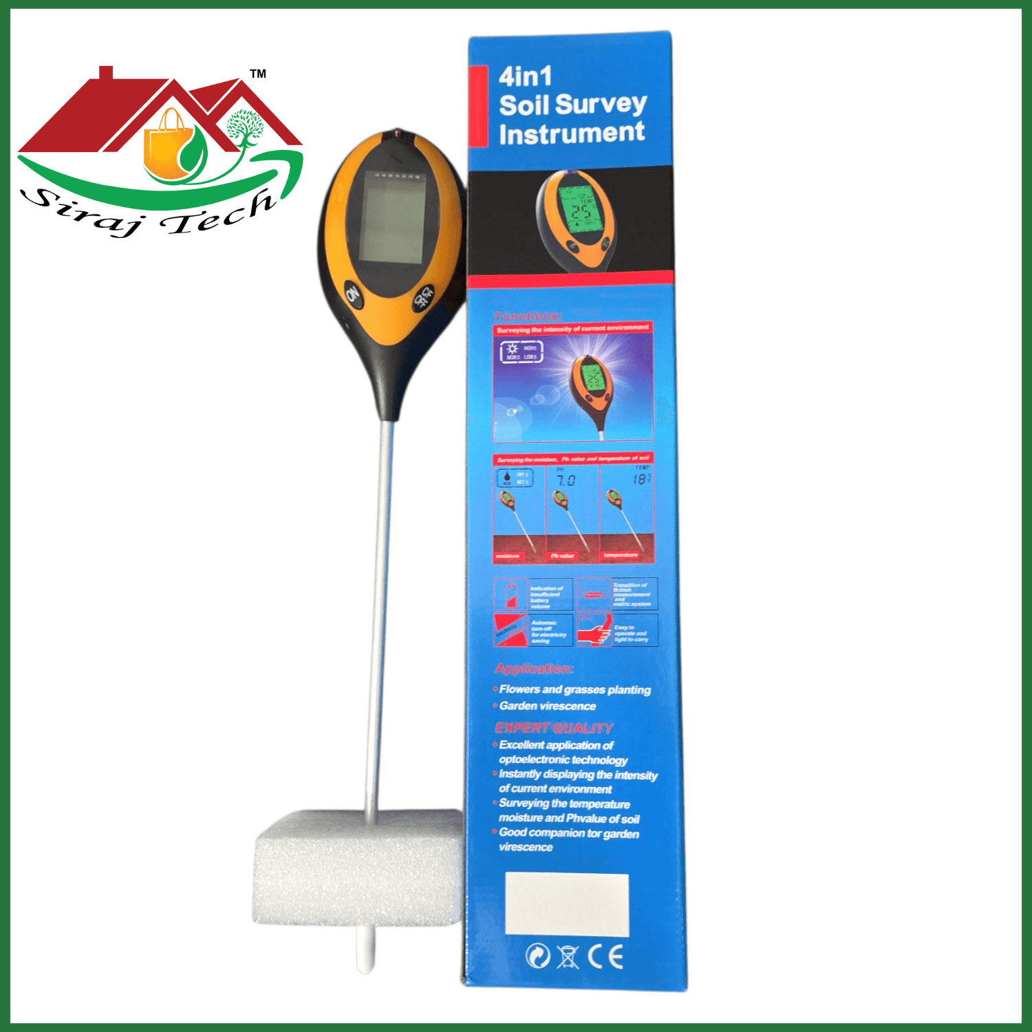 4 in 1 soil survey instrument - Digital Soil Testing Meter