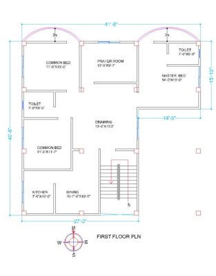 3bhk Small house design and plan