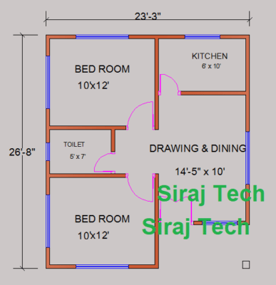 2 Bedroom Home Design and Plan