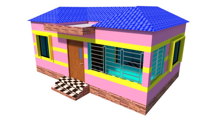 2 bedroom small house design with floor plan