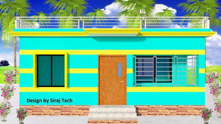 2 bhk small home design with floor plan & 3d View