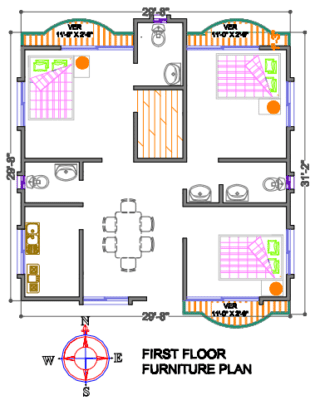 Low budget single floor house design