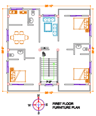 home design plans for 1300 sq ft 3 bhk