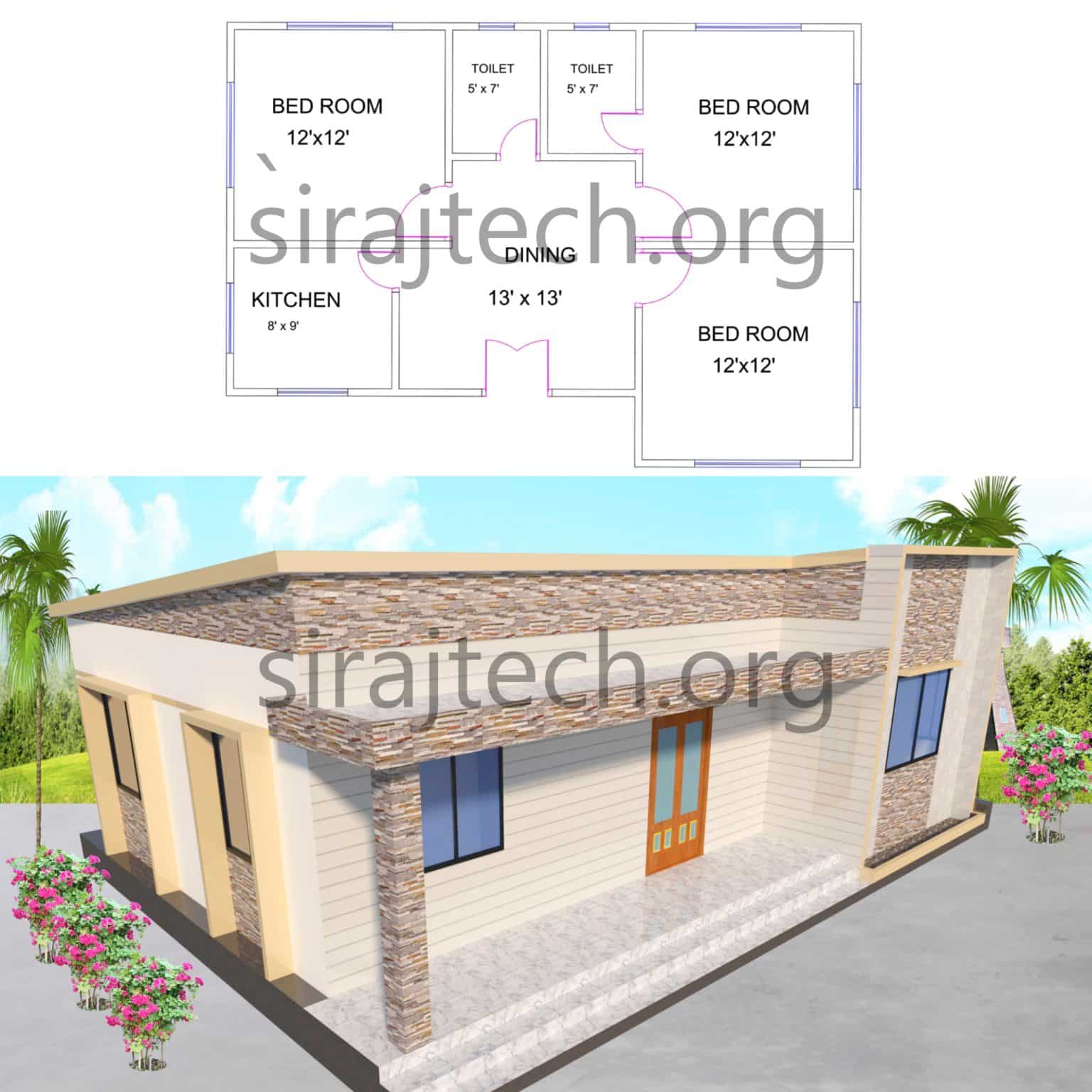 Bhk House Plan In Village Siraj Tech