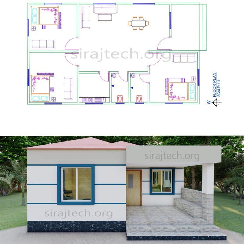 Bhk House Plan In Village Siraj Tech