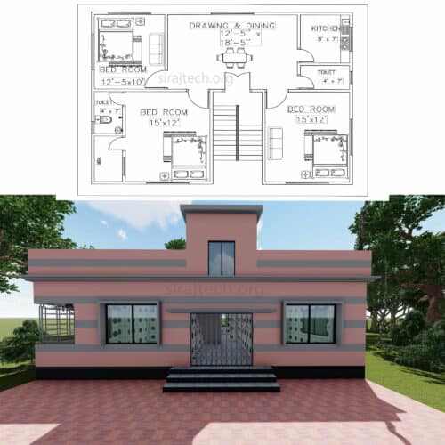 3 bhk house design