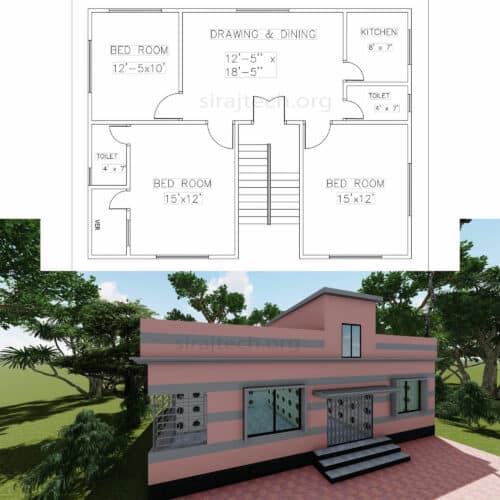 3 bhk house plan cost