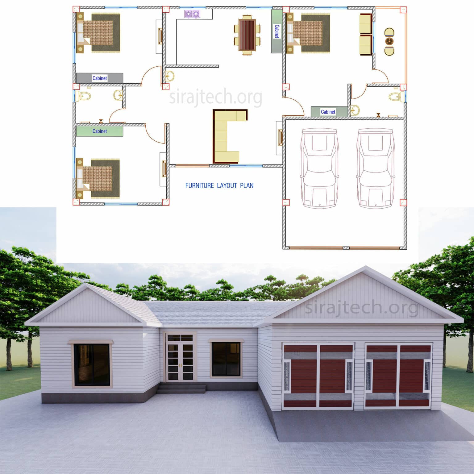 U Shaped House Plans With Courtyard 1536x1536 