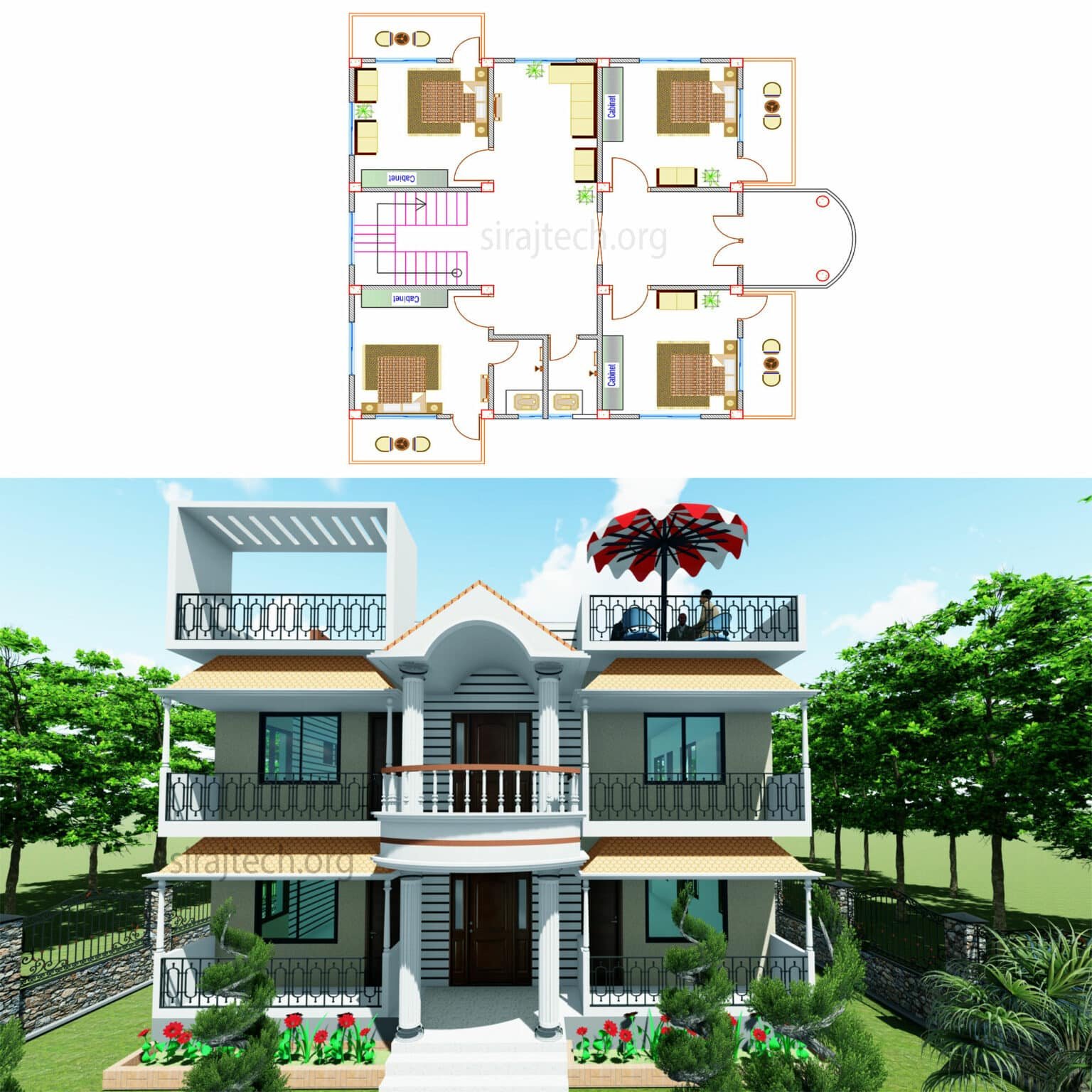 3bhk Duplex House Plan SIRAJ TECH