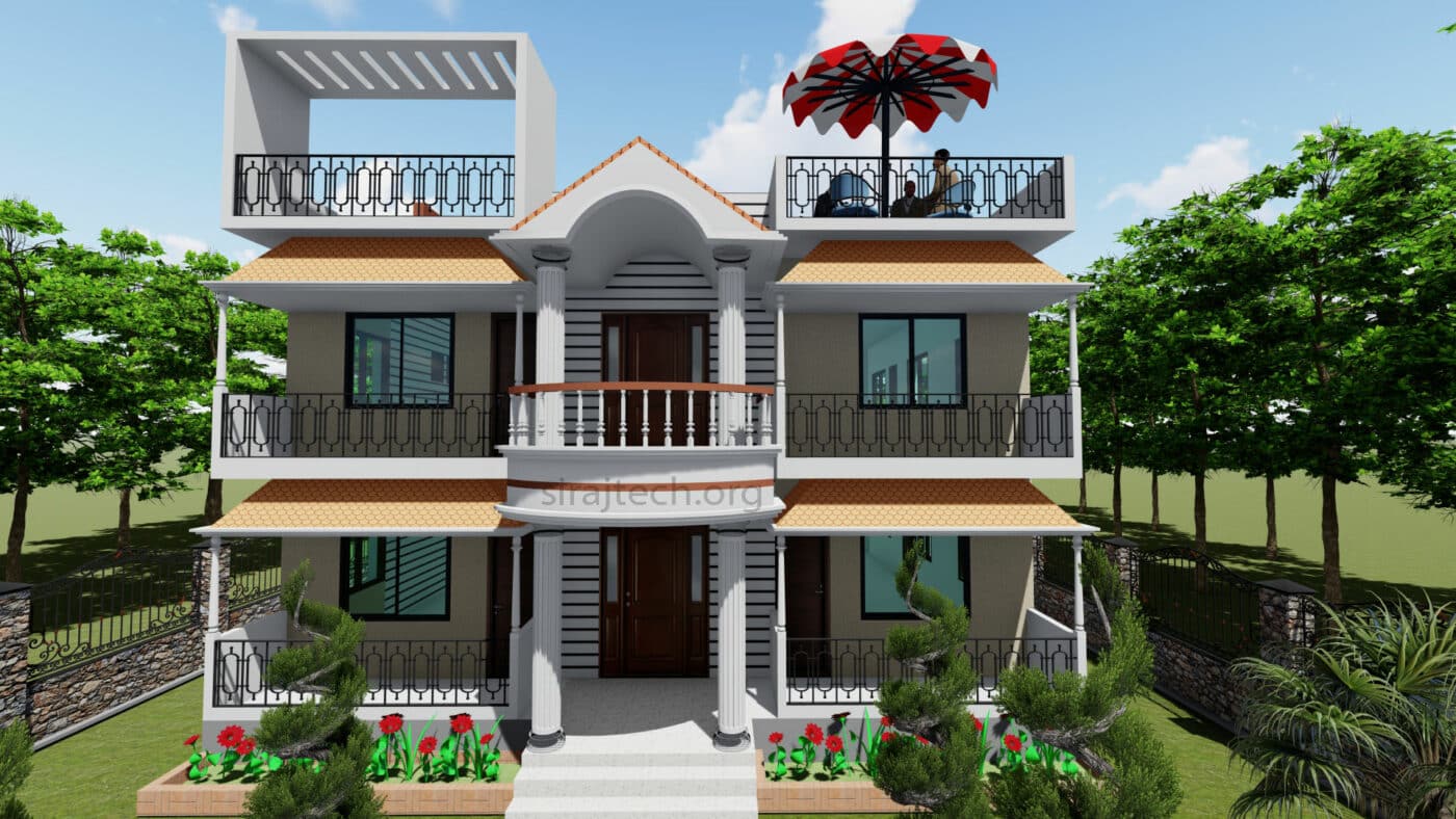 3bhk duplex house plan
