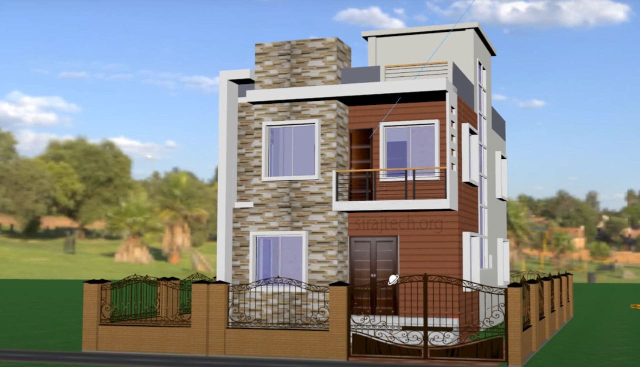 Duplex house exterior design