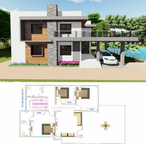 4 bhk house design in village