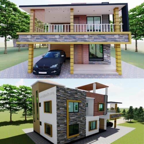 Duplex house front design