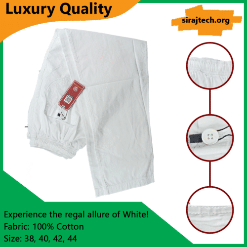 Stylish White Cotton Pajama For Men